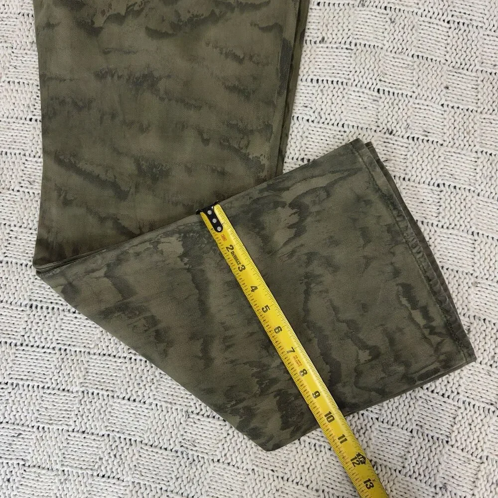 True Religion Section Straight Jeans Men’s 42 Olive Camo Tie Dye Wash